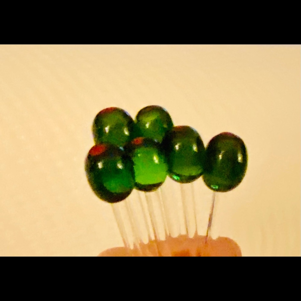 (10) Glass Olive Cocktail Picks
